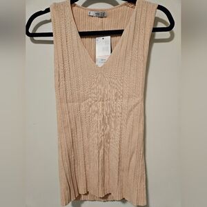 NWT MNG sleeveless ribbed texture shirt